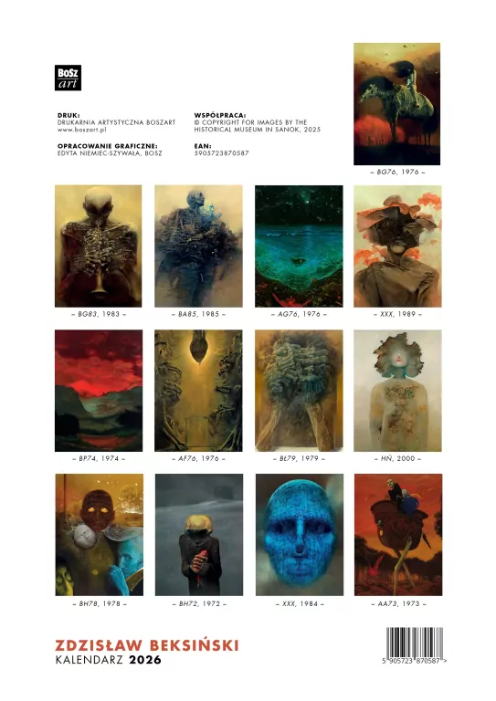 Kalendarz 2026 - Beksiński wzór 8 A3 - tantis.pl