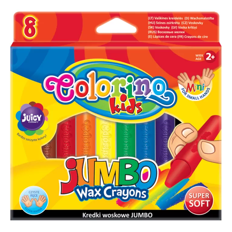 Kredki świecowe Jumbo. 8 kolorów - tantis.pl