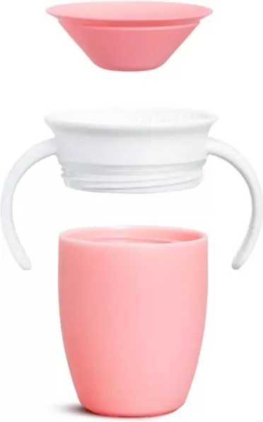 Kubek treningowy z uchwytami Munchkin Miracle 360 ? 207ml różowy - tantis.pl