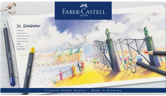 Kredki ołówkowe Goldfaber Faber-Castell 36 kolorów opakowanie metalowe