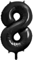 Balon foliowy. Cyfra 8. Czarna 86cm - tantis.pl