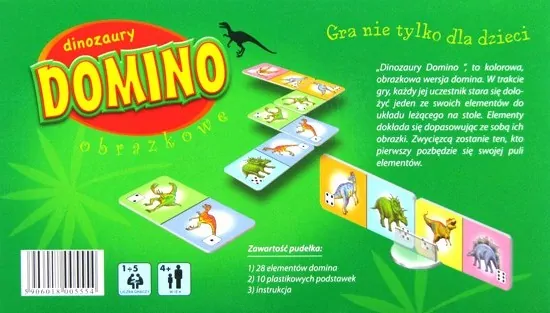 Domino obrazkowe. Dinozaury - tantis.pl