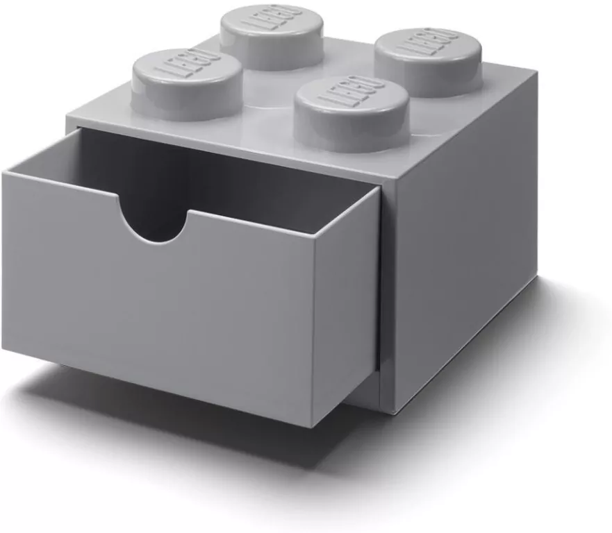 LEGO(R) pojemnik klocek z szufladą czwórka j.szary - tantis.pl