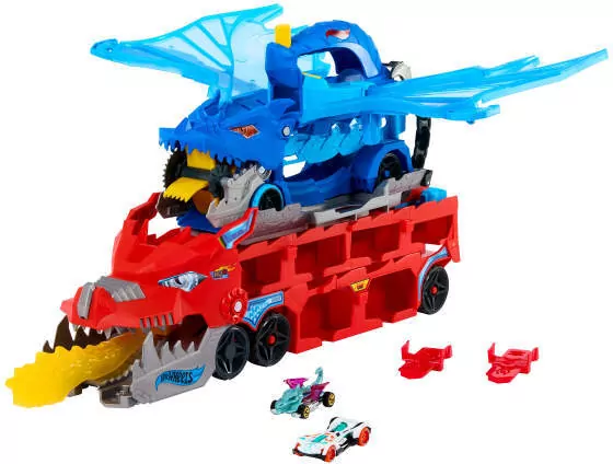 Hot Wheels City Transporter Podwójny smok 2w1 - tantis.pl