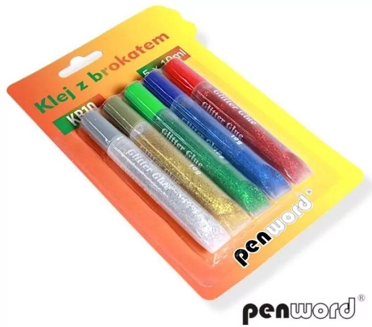 Klej z brokatem 5 kolorów, 10ml - tantis.pl