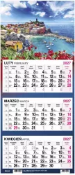 Kalendarz 2027 Trójdzielny Zatoka