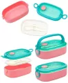 Śniadaniówka Aqua Pure + sztućce mint/pink ASTRA - tantis.pl