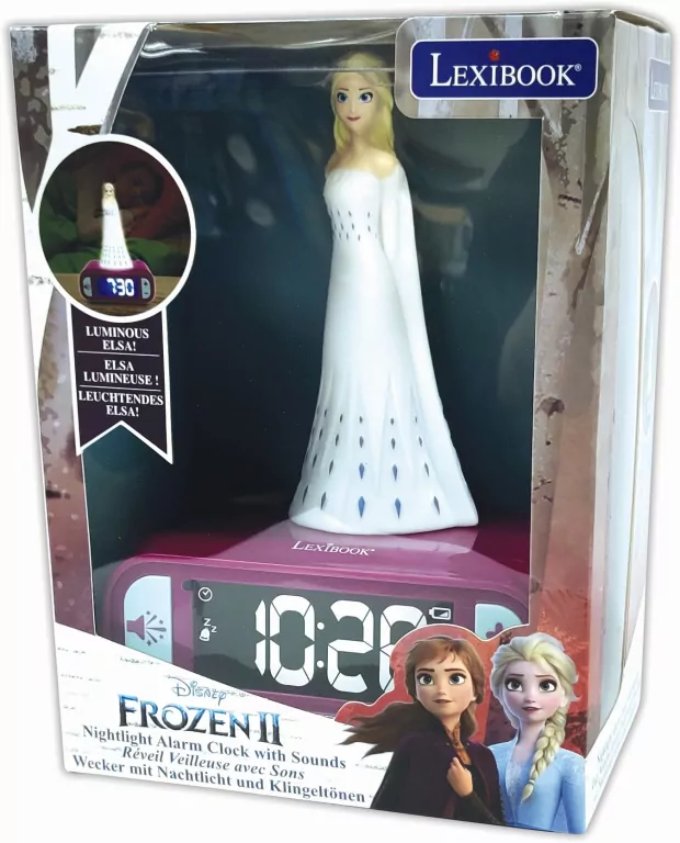 Budzik cyfrowy z lampką nocną Frozen - tantis.pl
