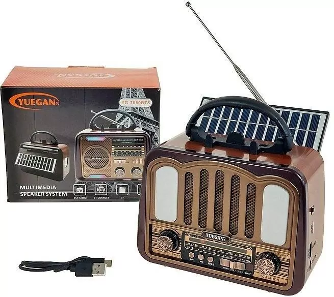 Głośnik Bluetooth radio retro ze światłem USB - tantis.pl