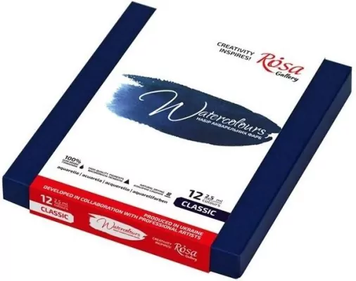 Farby akwarelowe w kostkach Classic 12 kolorów
