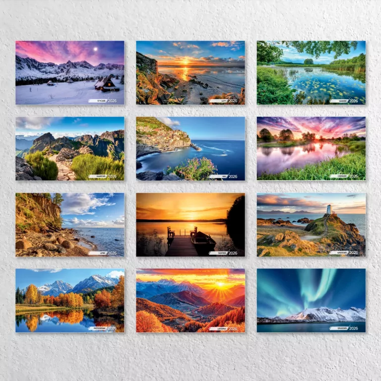 Kalendarz 2026 wieloplanszowy kwadrat Barwy Natury - tantis.pl