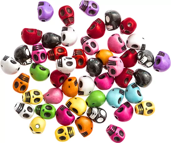 Koraliki czaszki multikolor 1cm 48szt - tantis.pl