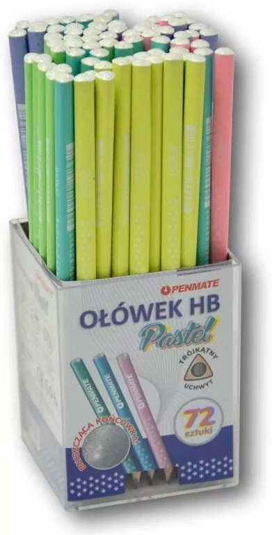 Ołówek trójkątny pastelowy. Gwiazdki 72 szt. - tantis.pl