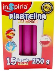 Plastelina różowa 15 lasek 250g