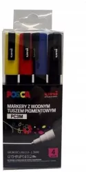 Markery plakatowe PC-3M 4 kolory POSCA UNI