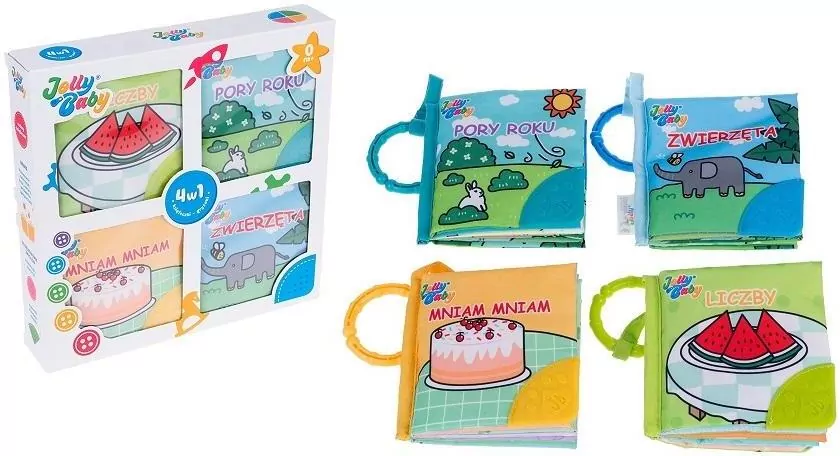 Książeczki gryzaki 4w1. Jolly Baby - tantis.pl