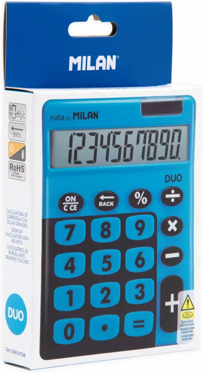 Kalkulator 10 poz. Touch Duo niebieski MILAN - tantis.pl