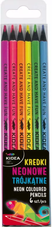 Kredki neonowe trójkątne. Zestaw 6 kolorów - tantis.pl