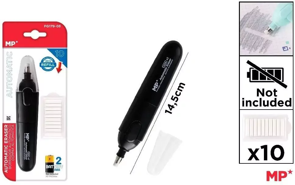 Gumka automatyczna czarna + wkłady - tantis.pl