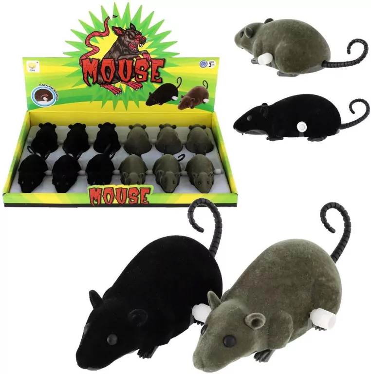 Mysz flokowana nakręcana MIX - tantis.pl