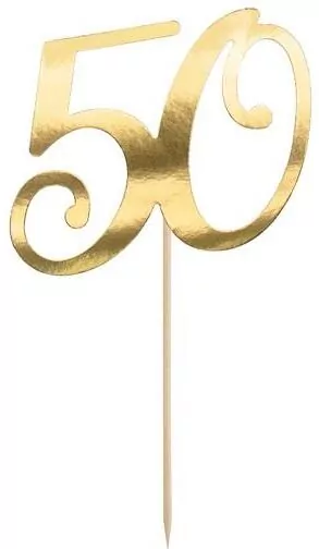 Topper na tort 50 złoty 20.5cm - tantis.pl