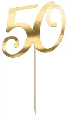 Topper na tort 50 złoty 20.5cm