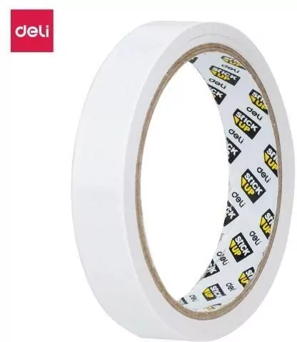 Taśma dwustronna biała 18mmx9,1m  DELI - tantis.pl