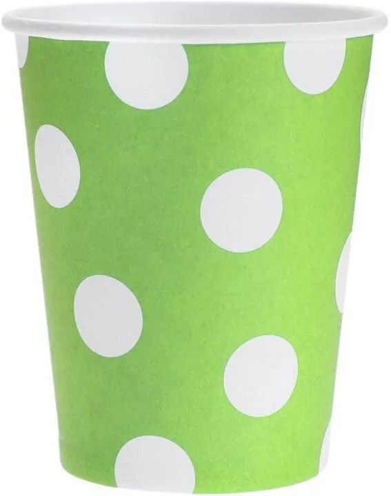 Kubeczki papierowe pistacjowe groszki 270ml - tantis.pl