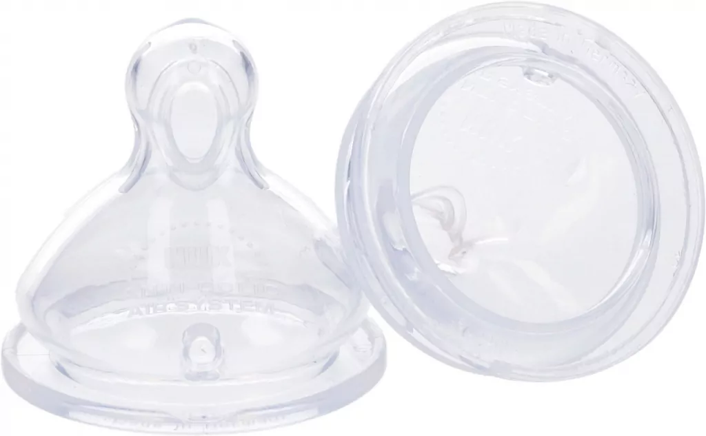 NUK. First Choice. Smoczek do butelki z silikonowym smoczkiem. 0-6 miesięcy. 2 sztuki - tantis.pl