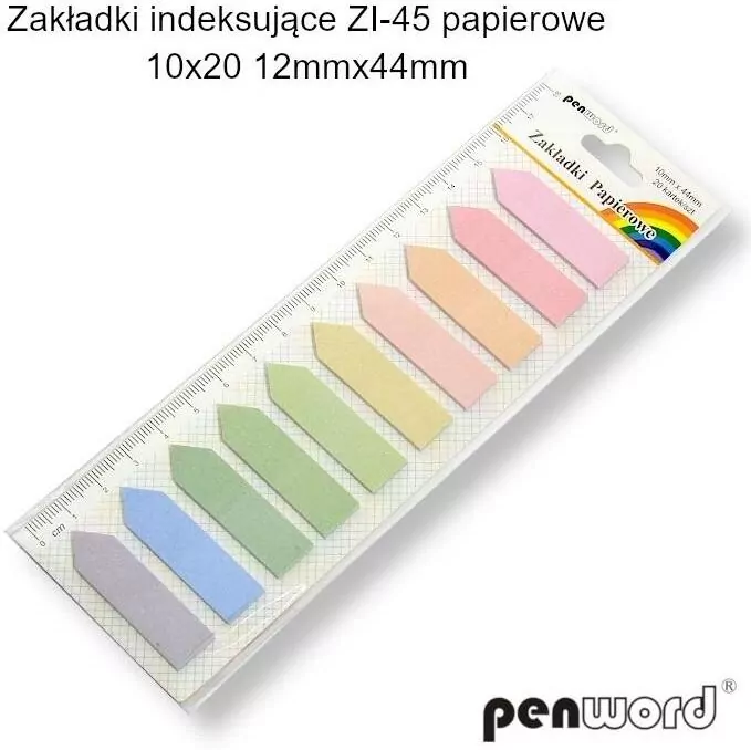 Zakładki indeksujące 12x44mm 10x20szt papierowe - tantis.pl