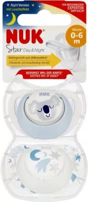 NUK. Star Day & Night. Smoczki. 0-6 miesięcy. Koala i noc