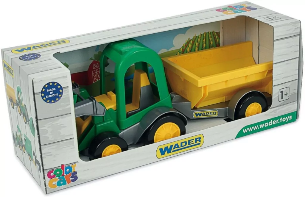 Traktor ładowarka z przyczepą. Farmer w kartonie - tantis.pl