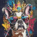 Diamentowa mozaika - Jasny buldog 40x40cm - tantis.pl