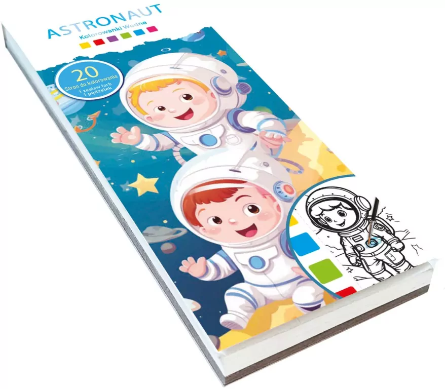 Kolorowanka wodna Astronauci - tantis.pl