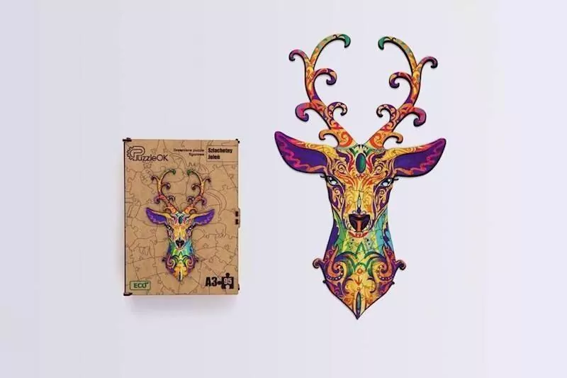 Puzzle drewniane eko 67. Szlachetny jeleń - tantis.pl