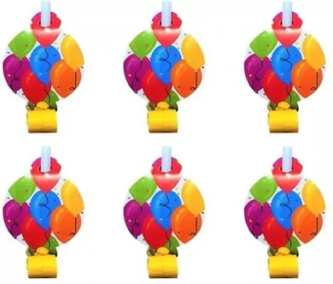 Gwizdki rozwijane z medalionem Balony