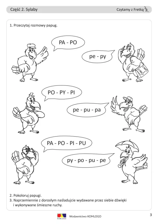 Ćwiczenia. Czytamy z Fretką. Bolo, część 2 Sylaby 1 - tantis.pl
