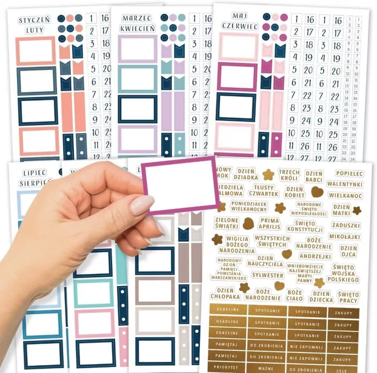 Naklejek do planerów i Bullet Journal 7 arkuszy - tantis.pl