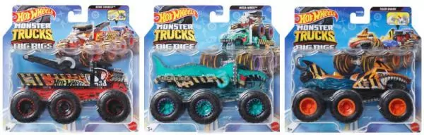 Hot Wheels. Monster Trucks 6-kołowe ciężarówki, mix - tantis.pl