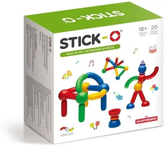 Klocki magnetyczne Magformers Stick-O Basic 30 Set - tantis.pl