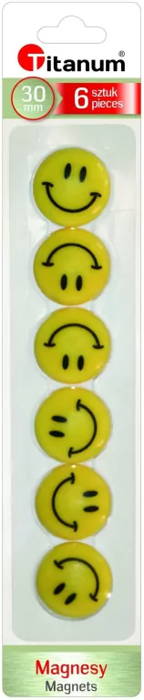 Magnesy do tablic emotikony 30mm żółte - tantis.pl