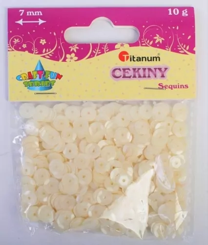 Cekiny Kremowe Kółka (7mm 10g) - tantis.pl
