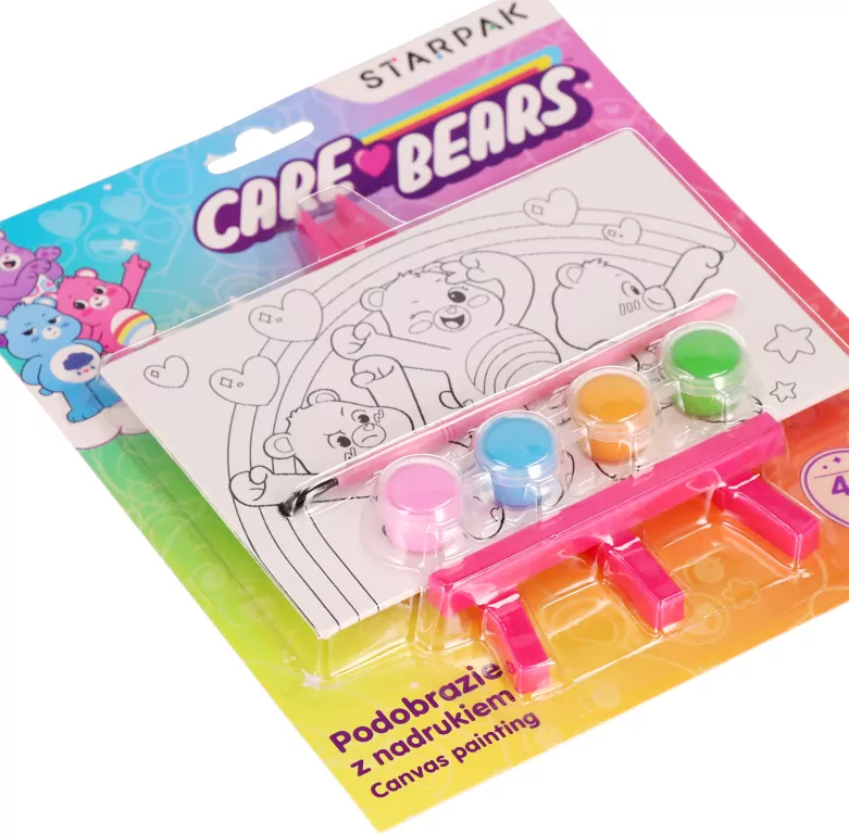 Podobrazie z nadrukiem i farbkami. Care Bears - tantis.pl