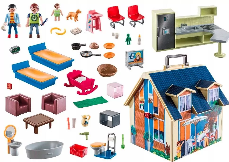 Przenośny domek dla lalek. Dollhouse 70985 - tantis.pl