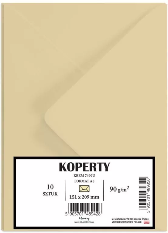 Koperty A5 kremowe - tantis.pl