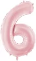 Balon foliowy cyfra 6 86cm jasny różowy - tantis.pl