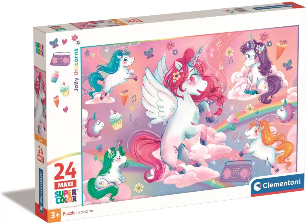 Puzzle 24 Maxi Super Kolor Jolly Unicorns - tantis.pl