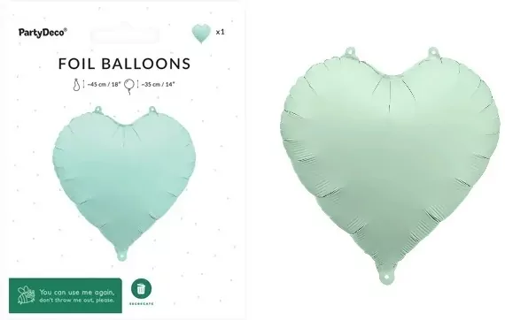 Balon foliowy Serce 45cm zieleń - tantis.pl