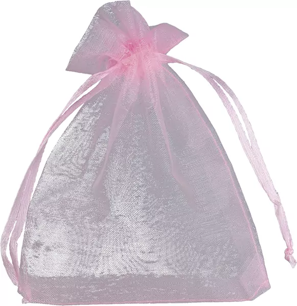 Woreczki z organzy różowe 9x12cm 6szt - tantis.pl