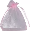 Woreczki z organzy różowe 9x12cm 6szt - tantis.pl